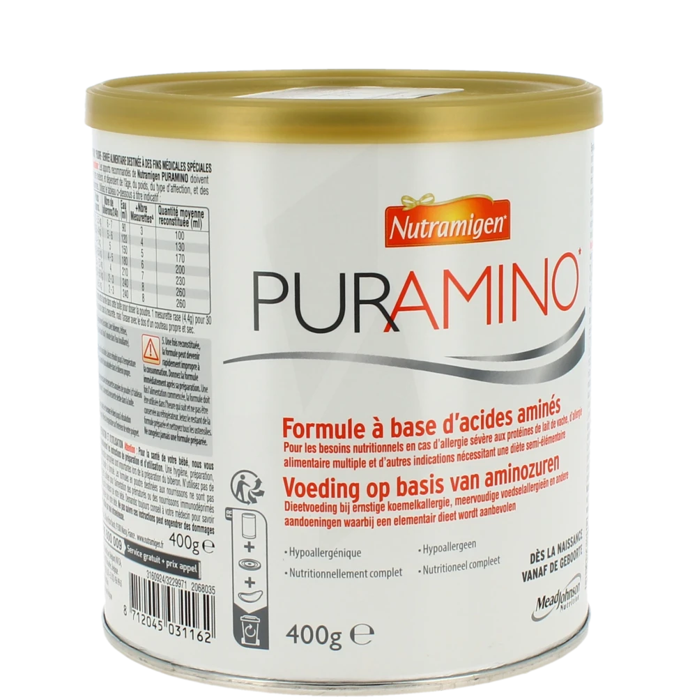 Nutramigen Puramino Formule à Base D'acides Aminés Pot/400g