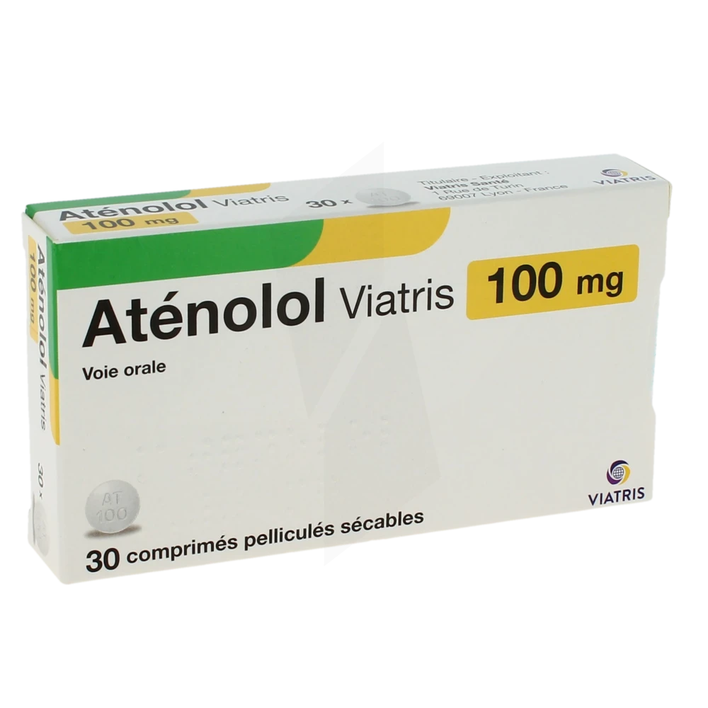 Atenolol Viatris 100 Mg, Comprimé Pelliculé Sécable