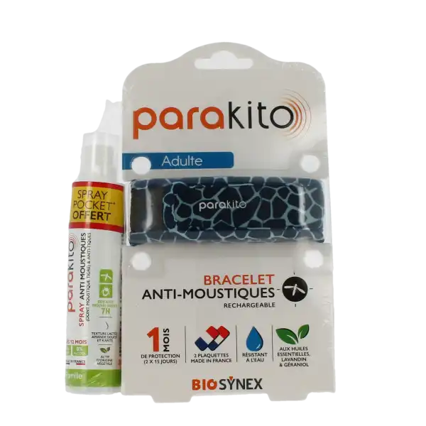Parakito Bracelet Anti-moustique Adulte Girafe +spray Offert 30ml