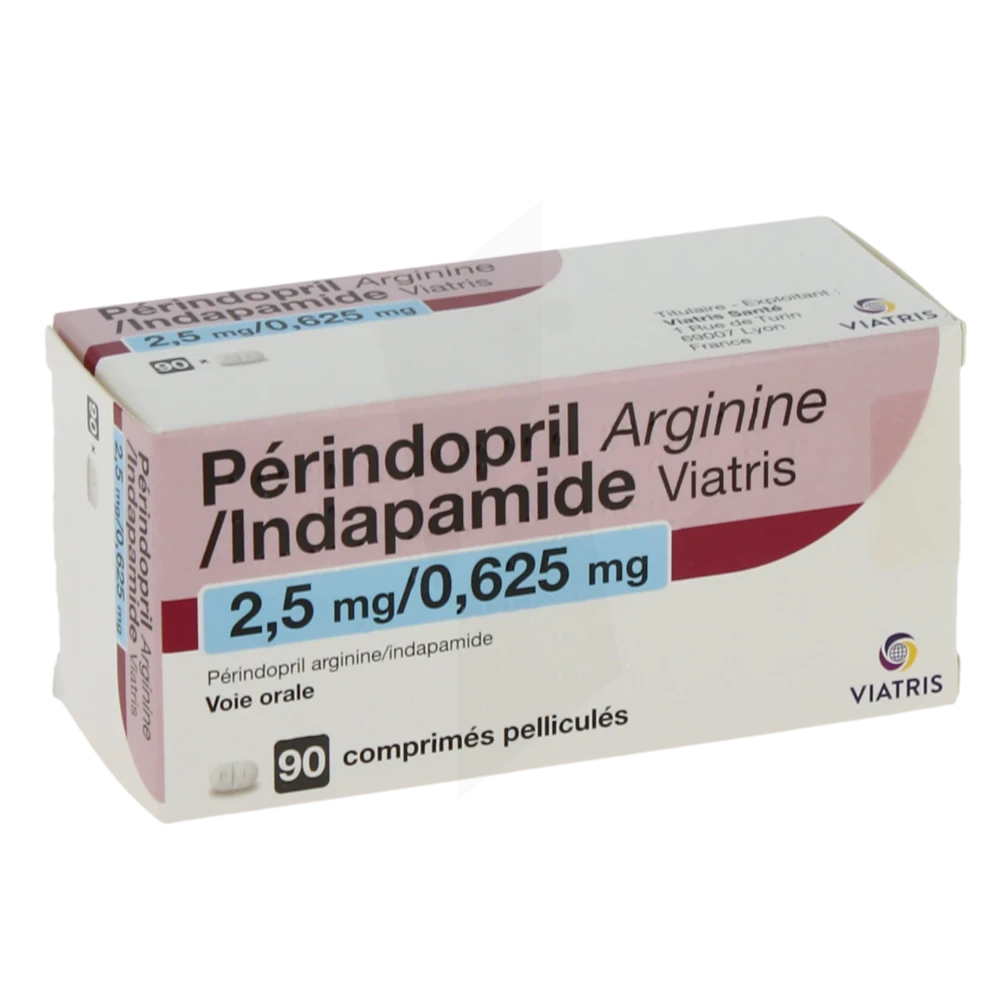 Perindopril Arginine/indapamide Viatris 2,5 Mg/0,625 Mg, Comprimé Pelliculé