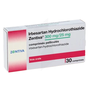 Irbesartan Hydrochlorothiazide Zentiva 300 Mg/25 Mg, Comprimé Pelliculé