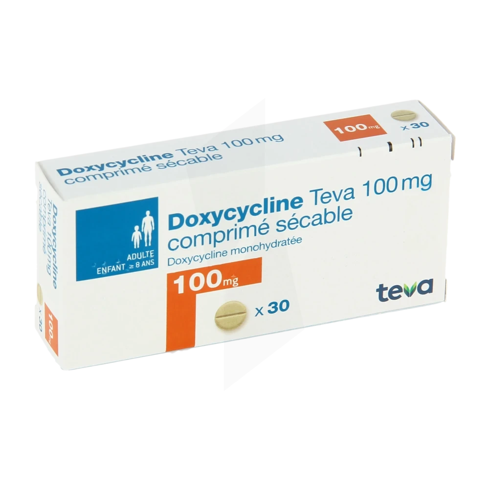 Doxycycline Teva 100 Mg, Comprimé Sécable