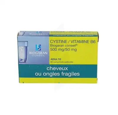 Cystine/vitamine B6 Biogaran Conseil 500 Mg/50 Mg Cpr Pell Plq/60 à CLERMONT-FERRAND
