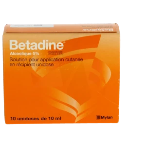 Betadine Alcoolique 5 % S Appl Cut En Récipient Unidose B/10
