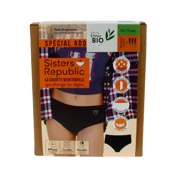Sisters Republic Tatoo Shorty Menstruelle Bikini Flux Super Coeur T10a