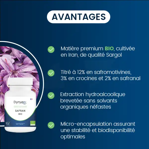 Dynveo Safran Bio 15mg 60 Gélules