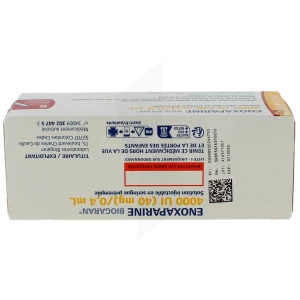 Enoxaparine Biogaran 4000 Ui (40 Mg)/0,4 Ml, Solution Injectable En Seringue Préremplie