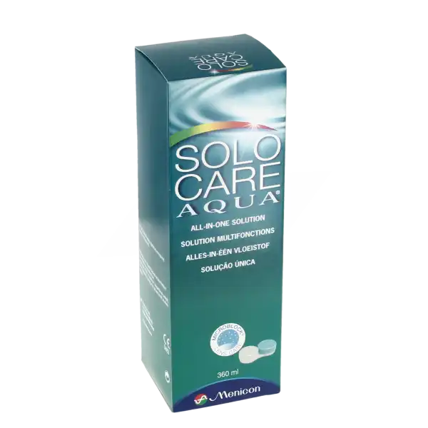 Aqua Menicon Solocare Solution Multifonctions Pour Les Lentilles Souples 360ml