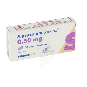 Alprazolam Sandoz 0,50 Mg, Comprimé Sécable