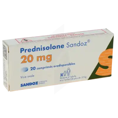 Prednisolone Sandoz 20 Mg, Comprimé Orodispersible à Osny