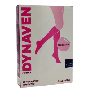 Sigvaris Dynaven Transparent Chaussette Classe 2 Femme Noir Long L