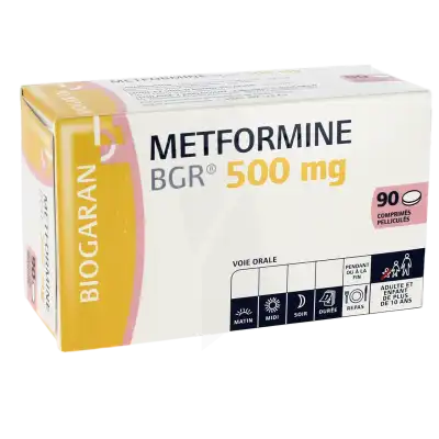 Metformine Bgr 500 Mg, Comprimé Pelliculé à Bordeaux