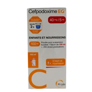 Cefpodoxime Eg Enfants Et Nourrissons 40 Mg/5 Ml, Poudre Pour Suspension Buvable