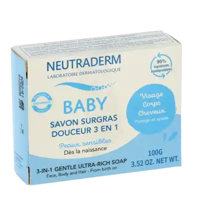 Neutraderm Baby Savon Surgras Douceur 3 En 1 B/100g à VILLENAVE D'ORNON