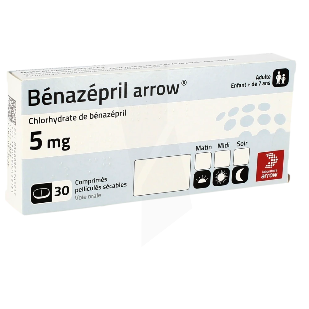 Benazepril Arrow 5 Mg, Comprimé Pelliculé Sécable