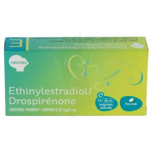 Ethinylestradiol/drospirenone Cristers Pharma Continu 0,02 Mg/3 Mg, Comprimé Pelliculé