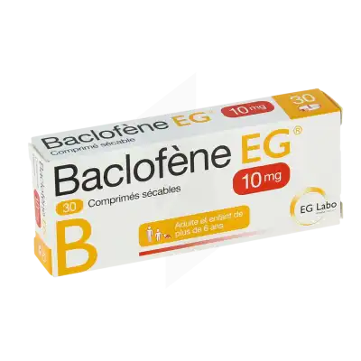 Baclofene Eg 10 Mg, Comprimé Sécable à Paris