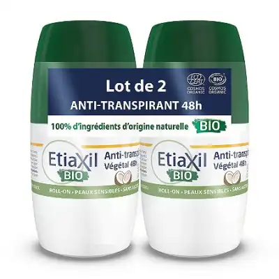 Etiaxil Végétal Déodorant Anti-transpirant 48h Coco Bio 2roll-on/50ml à Annecy