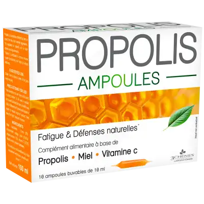 3 Chenes Propolis Solution Buvable 10 Ampoules/10ml à Mérignac