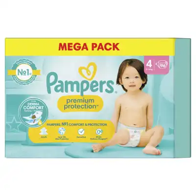 Pampers Premium Protection Couche T4 9-14kg B/96 à CANALS