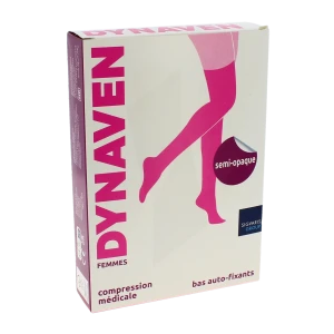 Sigvaris Dynaven Semi-opaque Bas Auto-fixants Classe 2 Femme Noir Normal Xxl