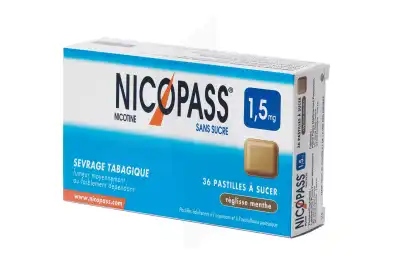Nicopass 1,5 Mg Sans Sucre Reglisse Menthe, Pastille édulcorée à L'aspartam Et à L'acésulfame Potassique à VITRE