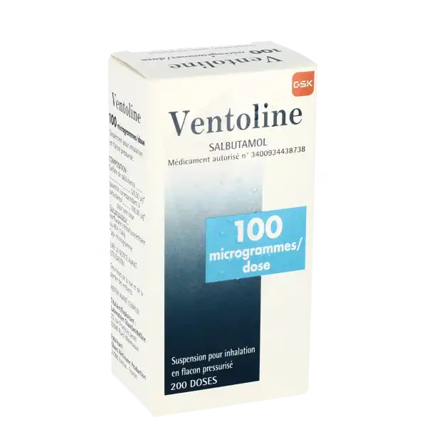 Ventoline 100 Microgrammes/dose, Suspension Pour Inhalation En Flacon Pressurisé