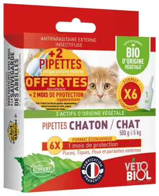 Vétobiol insect Plus Solution Pour Spot-on Chat 4 Pipettes/0,85 Ml à LA-RIVIERE-DE-CORPS