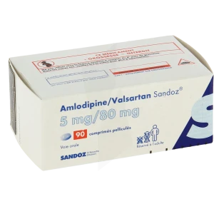 Amlodipine/valsartan Sandoz 5 Mg/80 Mg, Comprimé Pelliculé