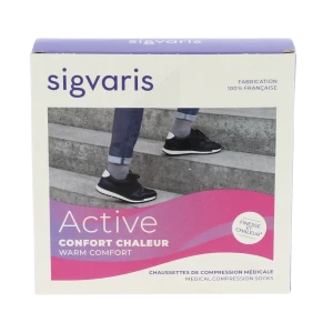 Sigvaris Active Confort Chaleur Chaussettes  Femme Classe 2 Plume Medium Normal