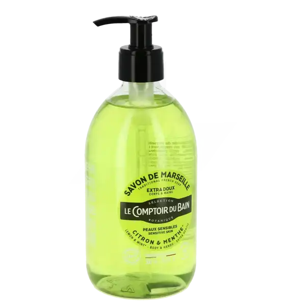 Le Comptoir Du Bain Savon Liquide De Marseille Surgras Citron Menthe Fl Pompe/500ml