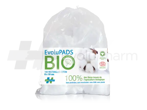 Evolupads Bio Coton Démaquillant Rectangle 8 X 10 Cm Sachet/180