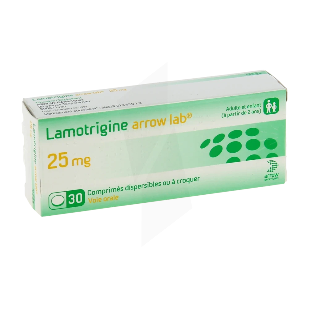 Lamotrigine Arrow Lab 25 Mg, Comprimé Dispersible Ou à Croquer