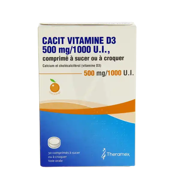 Cacit Vitamine D3 500 Mg/1000 U.i., Comprimé à Sucer Ou à Croquer