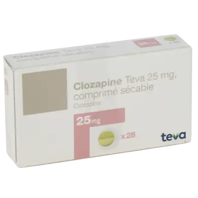 Clozapine Teva 25 Mg, Comprimé Sécable à Clermont-Ferrand