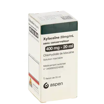 XYLOCAINE 20 mg/ml SANS CONSERVATEUR, solution injectable