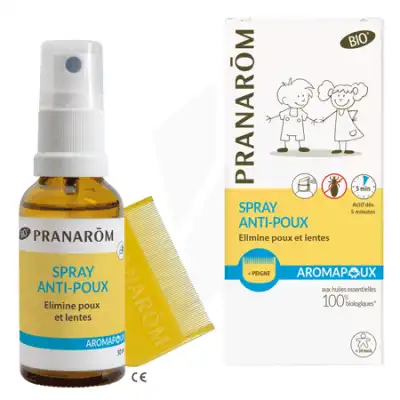 Pranarôm Aromapoux Bio Spray Anti-poux 30ml+peigne à CUERS