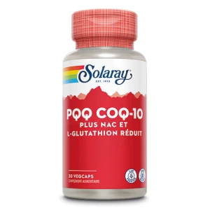 Solaray Pqq + Coq10 + Nac + L-glutathion Réduit Capsules Végétales B/30