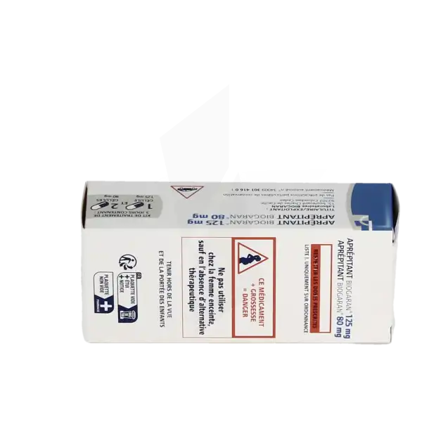 Aprepitant Biogaran 125 Mg, Gélule Et Aprepitant Biogaran 80 Mg, Gélule