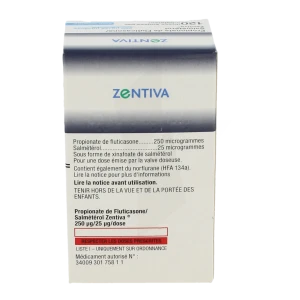 Propionate De Fluticasone/salmeterol Zentiva 250 Microgrammes/25 Microgrammes/dose, Suspension Pour Inhalation En Flacon Pressurisé