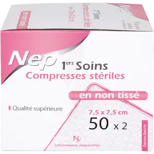 Nepenthes Premiers Soins Compresse Stérile Non Tissée 7,5x7,5cm 10sachx2
