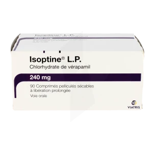 Isoptine L.p. 240 Mg, Comprimé Pelliculé Sécable à Libération Prolongée