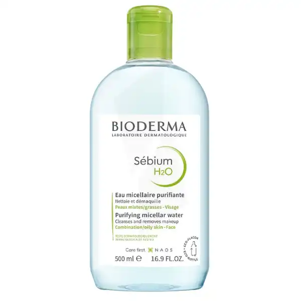 Bioderma Sébium H2o Eau Micellaire Nettoyante Purifiante Peau Mixte à Grasse 500ml