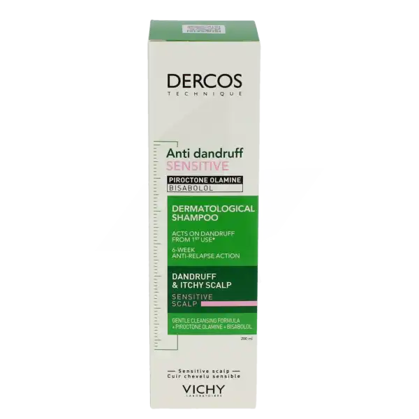 Vichy Dercos Technique Antipelliculaire Sensitive Shampoing Traitant, Fl 200 Ml