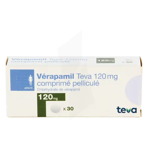 Verapamil Teva 120 Mg, Comprimé Pelliculé