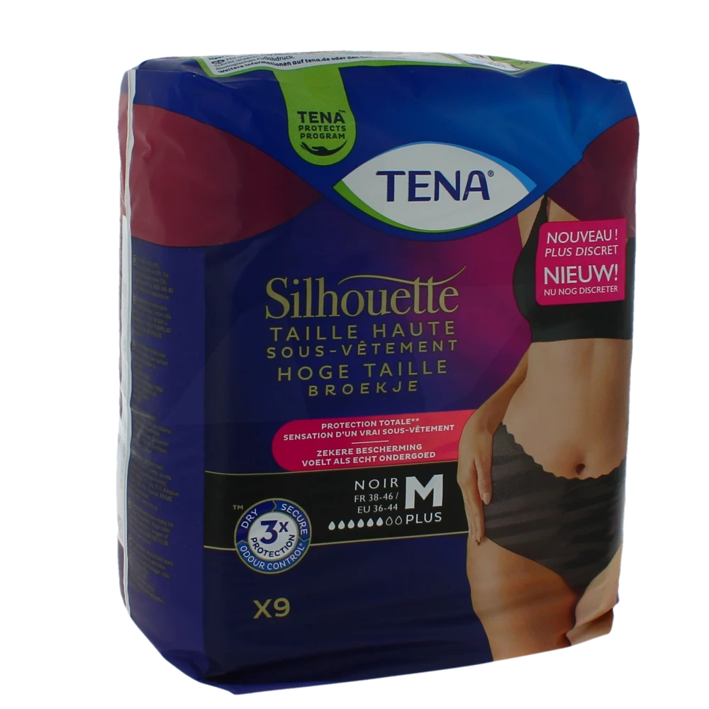 Tena Silhouette Taille Haute Sous-vêtement Plus Noir M B/9