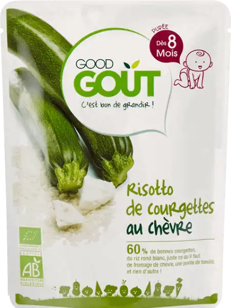 Good Goût Alimentation Infantile Risotto De Courgettes Chèvre Sachet/190g