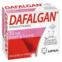 Dafalgan 80 Mg Poudre Effervescente Pour Solution Buvable B/12 à OULLINS