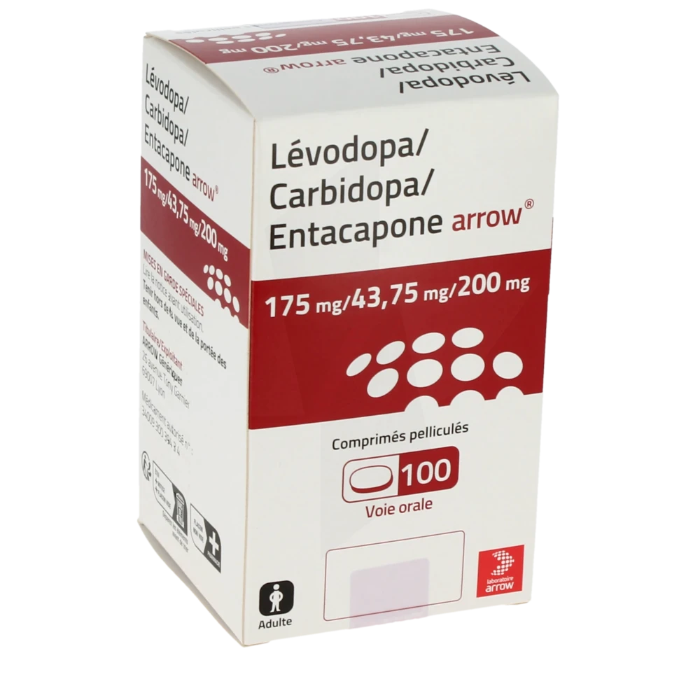 Levodopa/carbidopa/entacapone Arrow 175 Mg/43,75 Mg/200 Mg, Comprimé Pelliculé