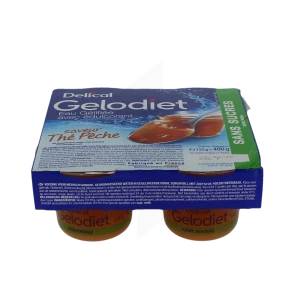 Delical Gelodiet Thé Pêche Sans Sucre 4 Pots/120g
